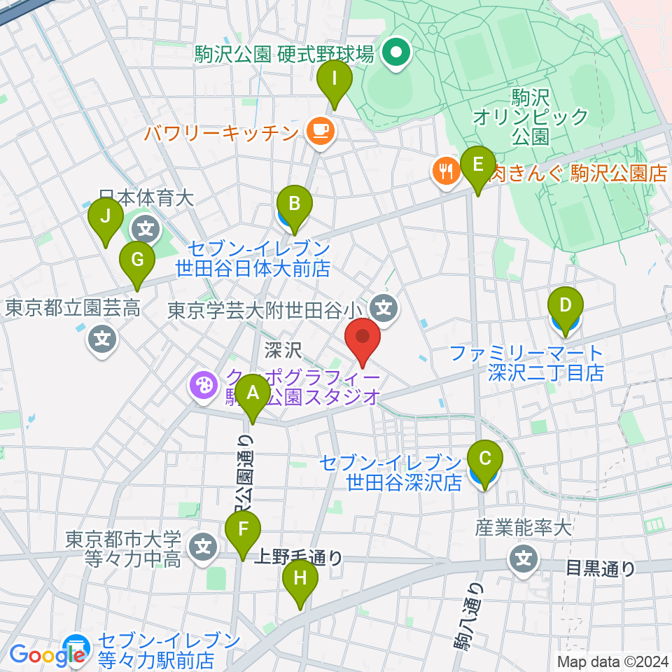 アライブレコーディングスタジオ周辺のコンビニエンスストア一覧地図