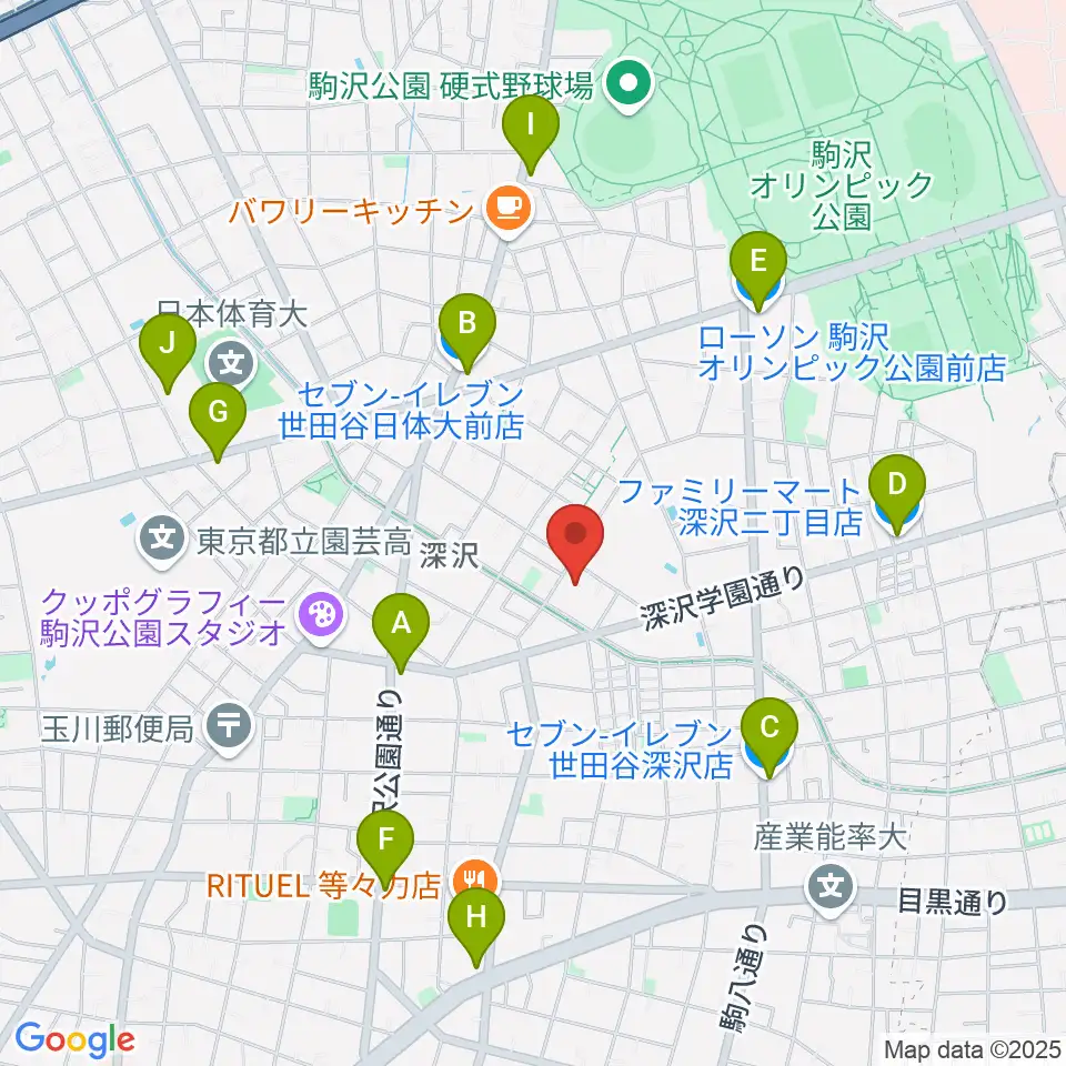 アライブレコーディングスタジオ周辺のコンビニエンスストア一覧地図