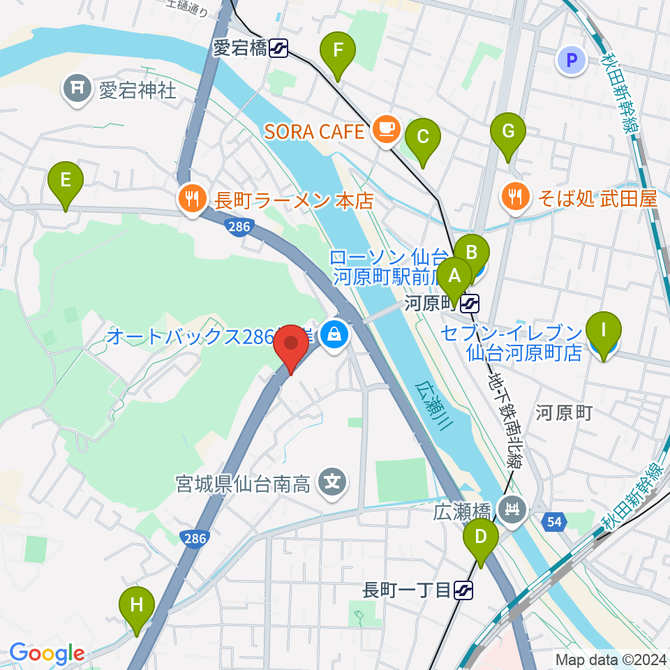 STUDIO B/2 286店周辺のコンビニエンスストア一覧地図