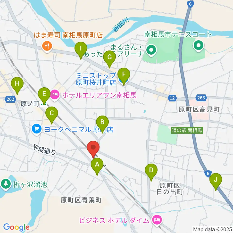 南相馬BACK BEAT サウンドファクトリースタジオ周辺のコンビニエンスストア一覧地図