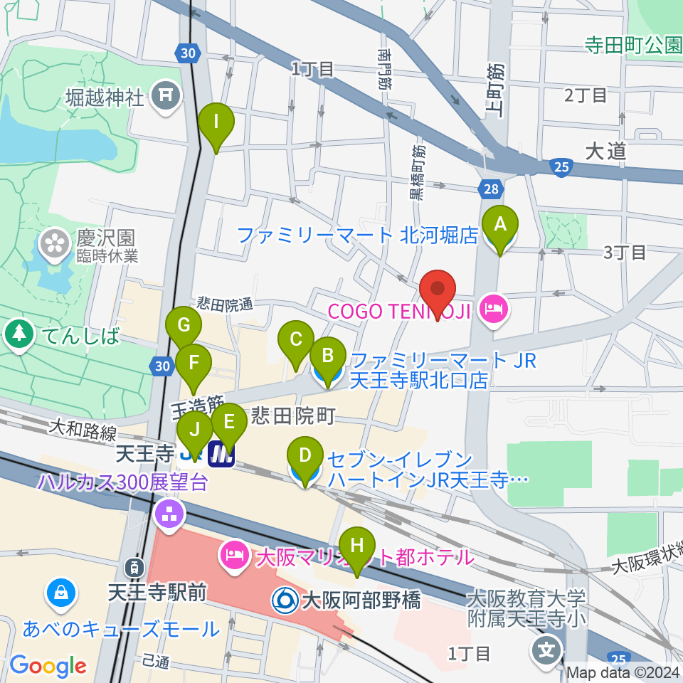 K's Music Lab ギター教室周辺のコンビニエンスストア一覧地図