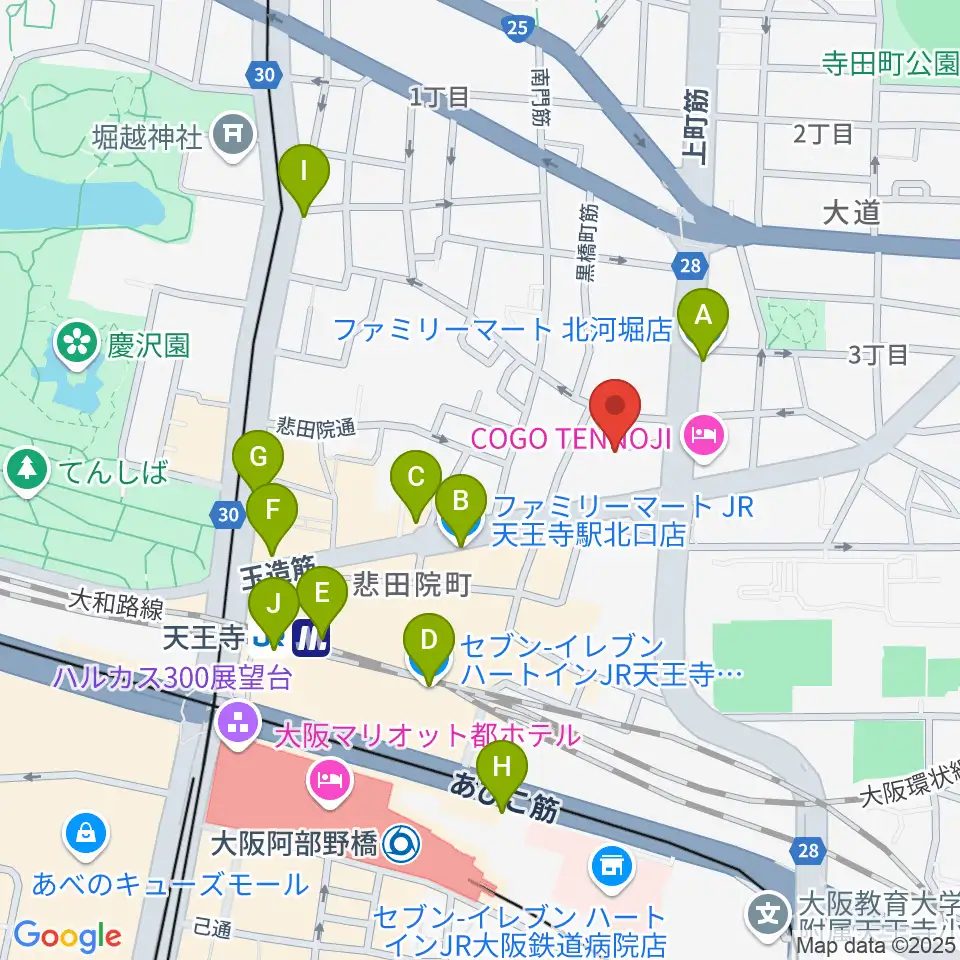 K's Music Lab ギター教室周辺のコンビニエンスストア一覧地図
