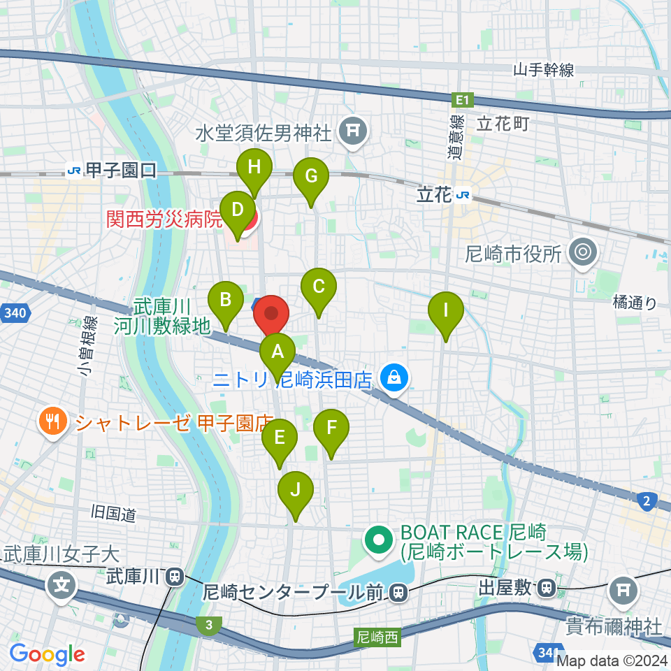 ライブスポットKURA 周辺のコンビニエンスストア一覧地図