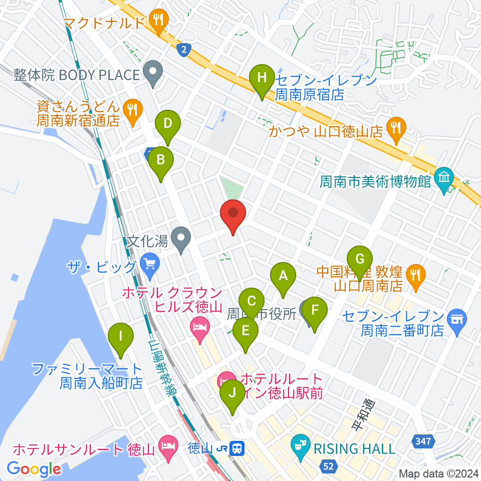 ポップス川上周南ピアノ館周辺のコンビニエンスストア一覧地図