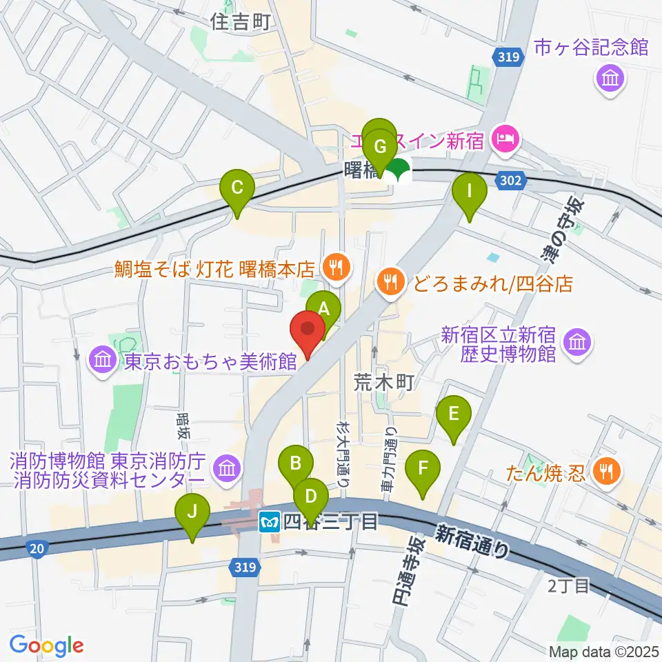 四谷三丁目メビウス周辺のコンビニエンスストア一覧地図