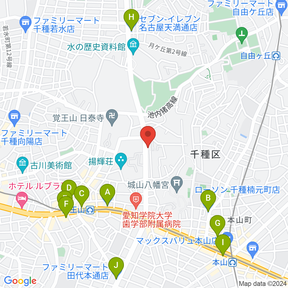 music studio blue周辺のコンビニエンスストア一覧地図