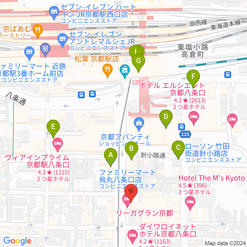 ノリキスタジオ周辺のコンビニエンスストア一覧地図