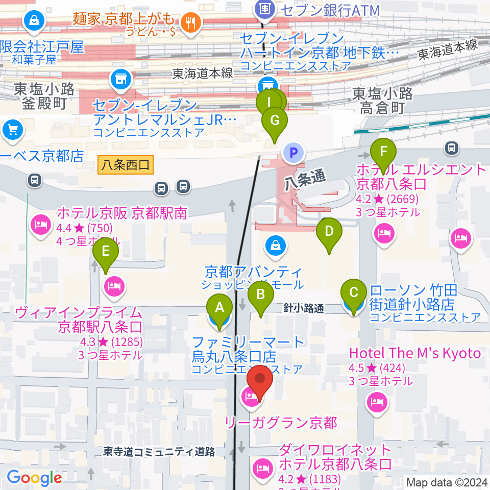 ノリキスタジオ周辺のコンビニエンスストア一覧地図