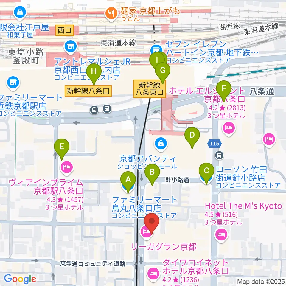 ノリキスタジオ周辺のコンビニエンスストア一覧地図