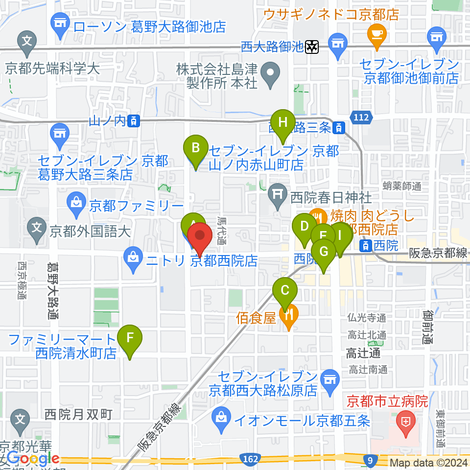 スタジオハナマウイOKUSHA周辺のコンビニエンスストア一覧地図