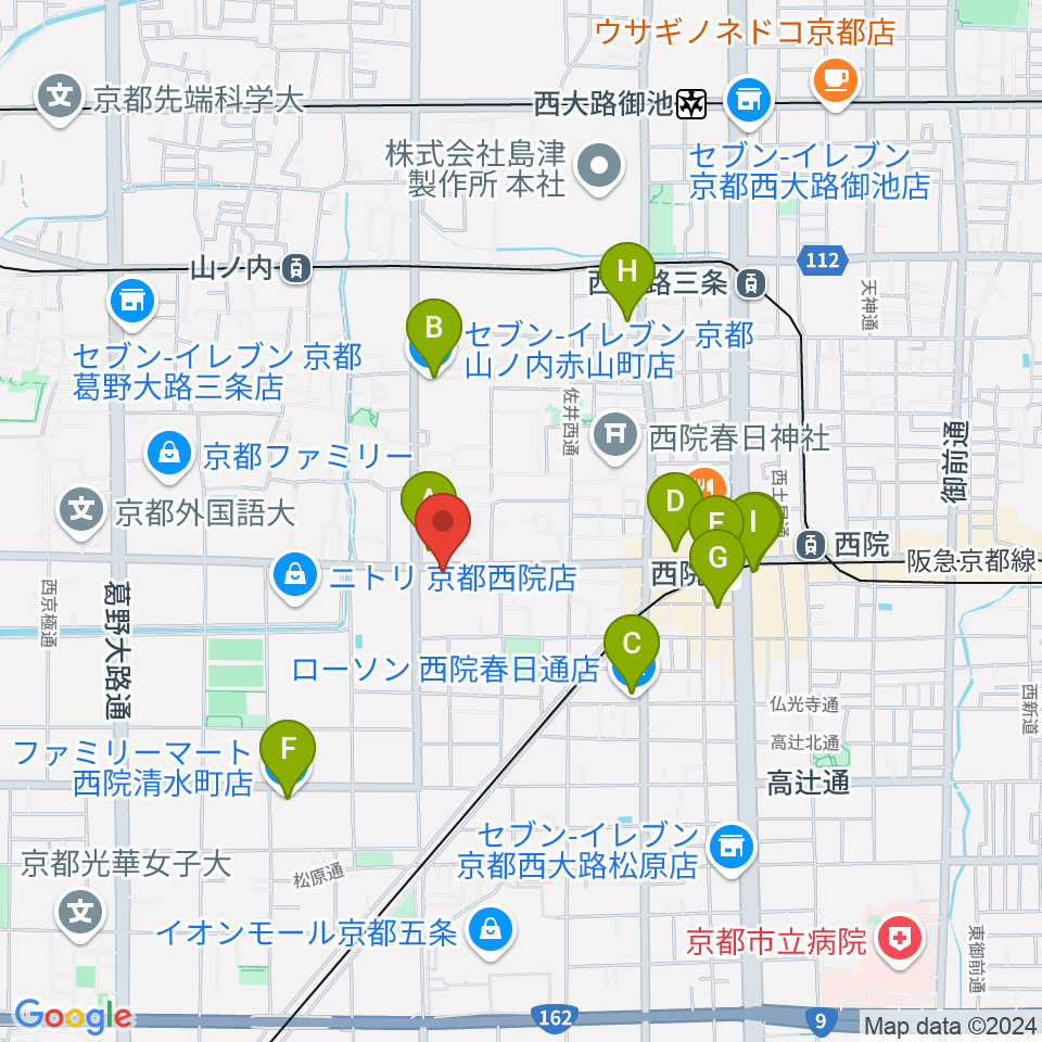 スタジオハナマウイOKUSHA周辺のコンビニエンスストア一覧地図