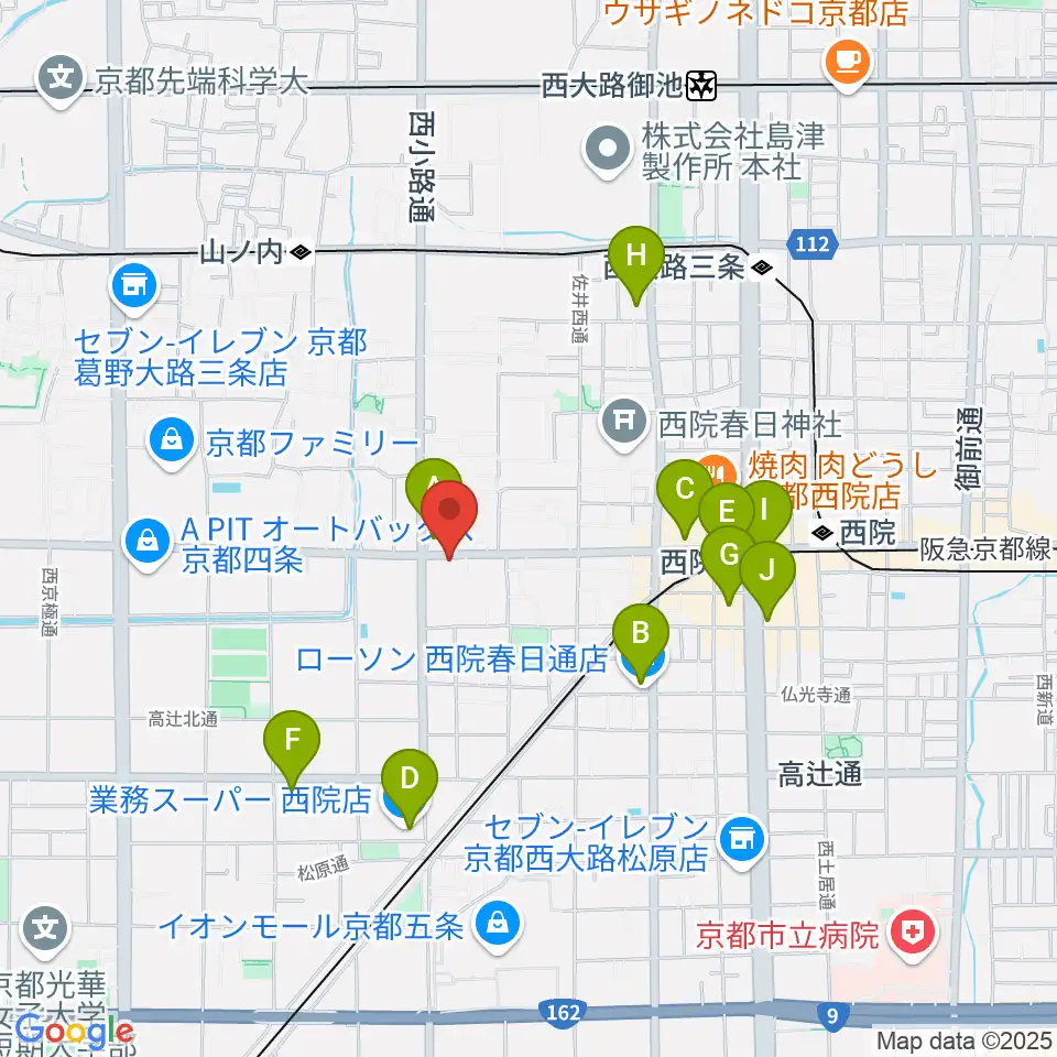 スタジオハナマウイOKUSHA周辺のコンビニエンスストア一覧地図