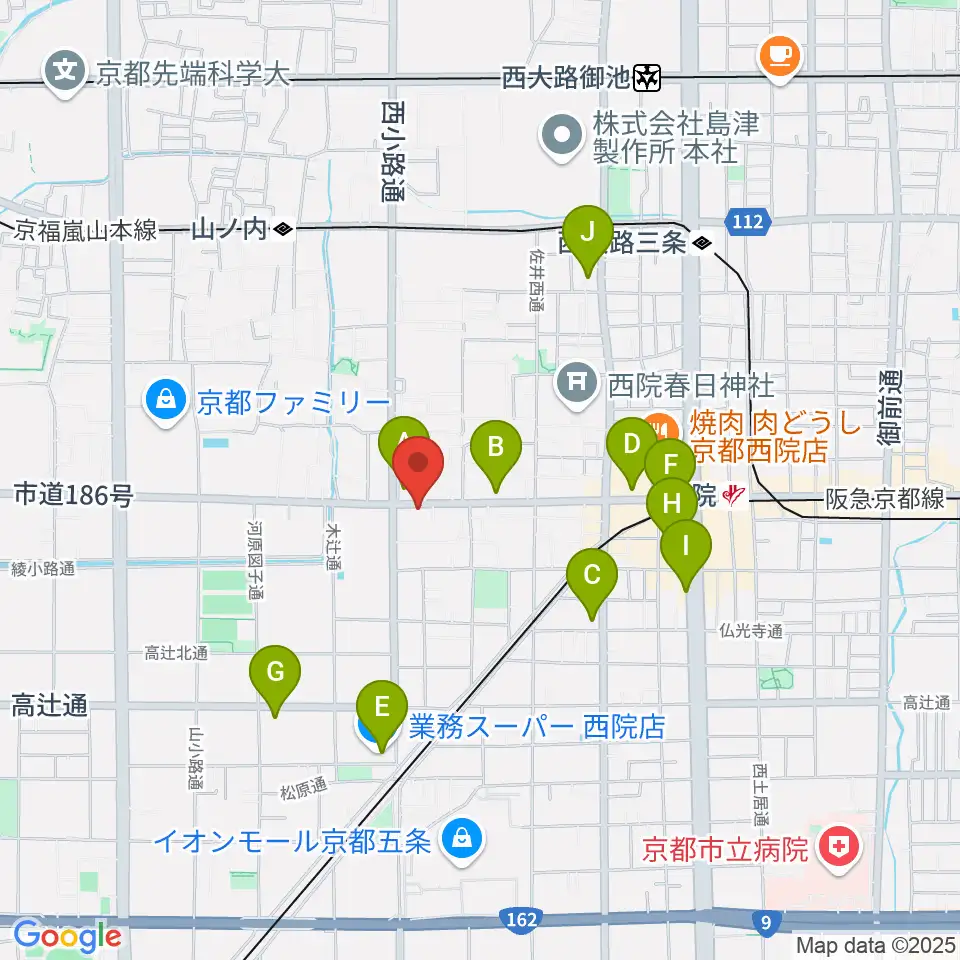 スタジオハナマウイOKUSHA周辺のコンビニエンスストア一覧地図
