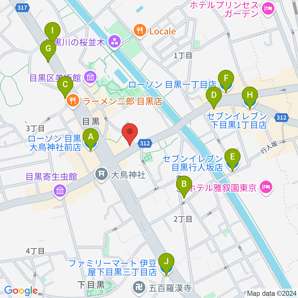 インターセプター周辺のコンビニエンスストア一覧地図