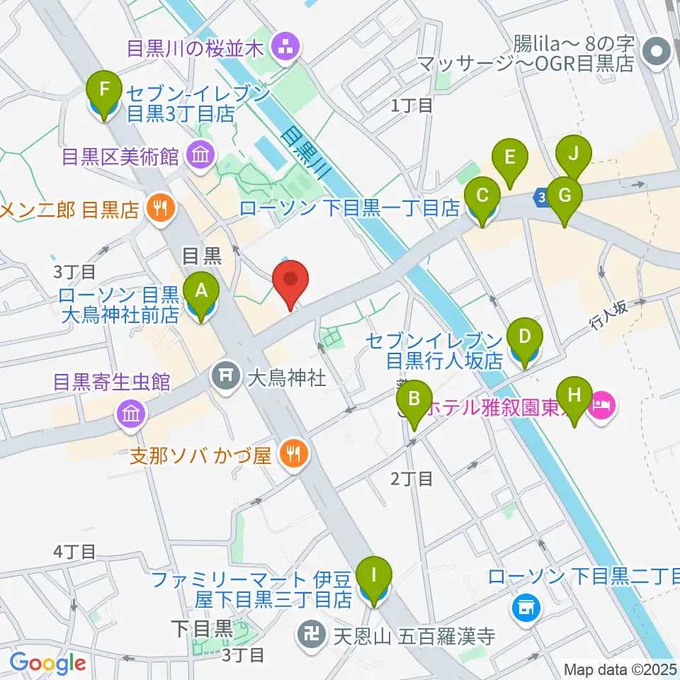 インターセプター周辺のコンビニエンスストア一覧地図