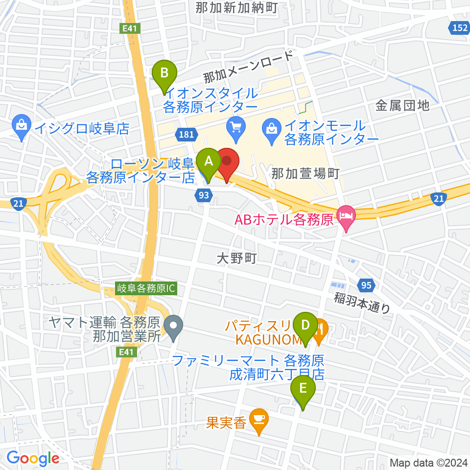 GOUスタジオ周辺のコンビニエンスストア一覧地図