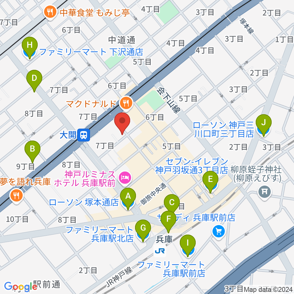 スタジオ ギンガムチェック周辺のコンビニエンスストア一覧地図