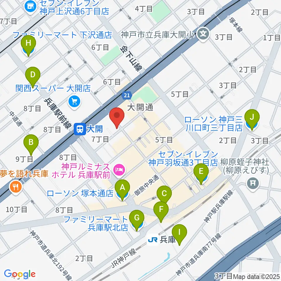 スタジオ ギンガムチェック周辺のコンビニエンスストア一覧地図