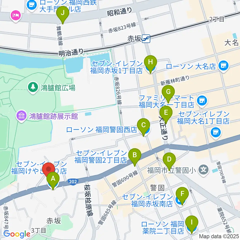 ファイネストピアノ福岡周辺のコンビニエンスストア一覧地図
