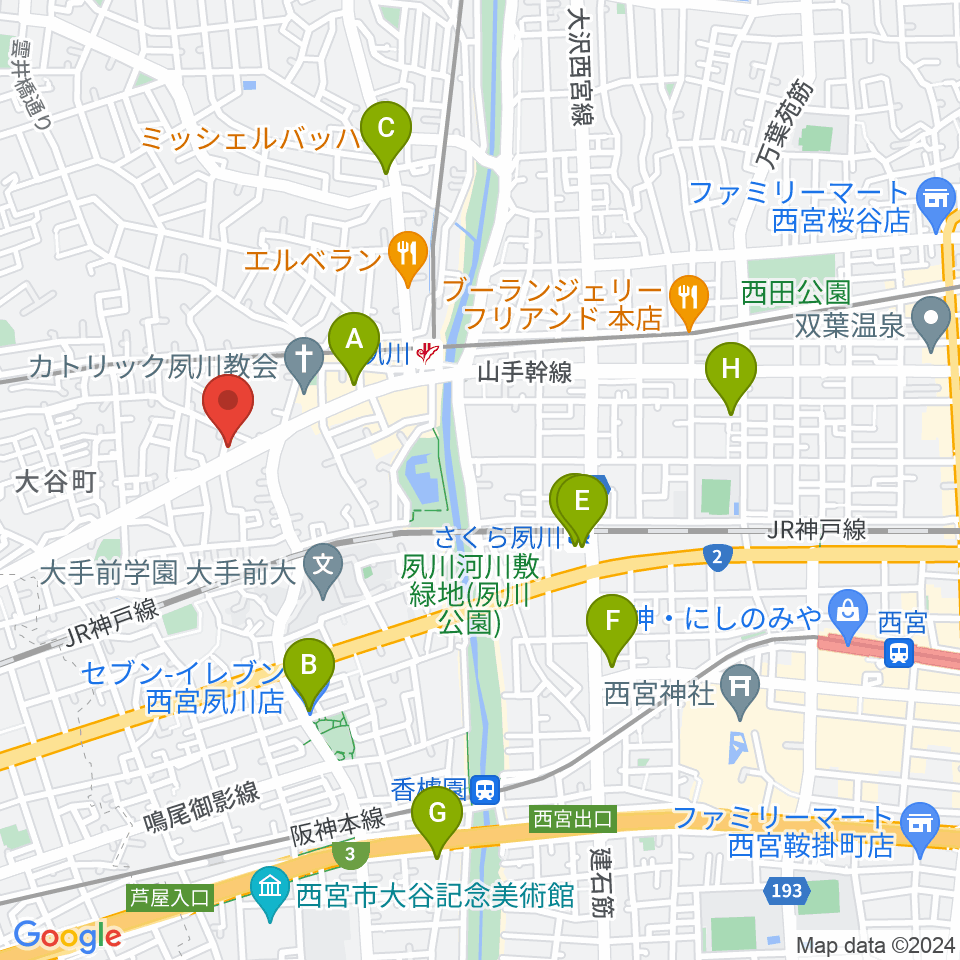 スタジオヌーブ周辺のコンビニエンスストア一覧地図