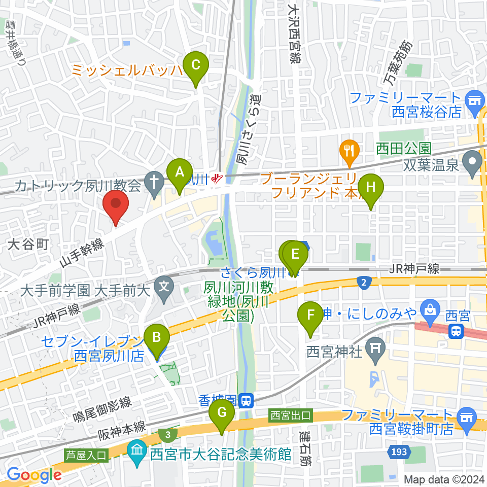 スタジオヌーブ周辺のコンビニエンスストア一覧地図