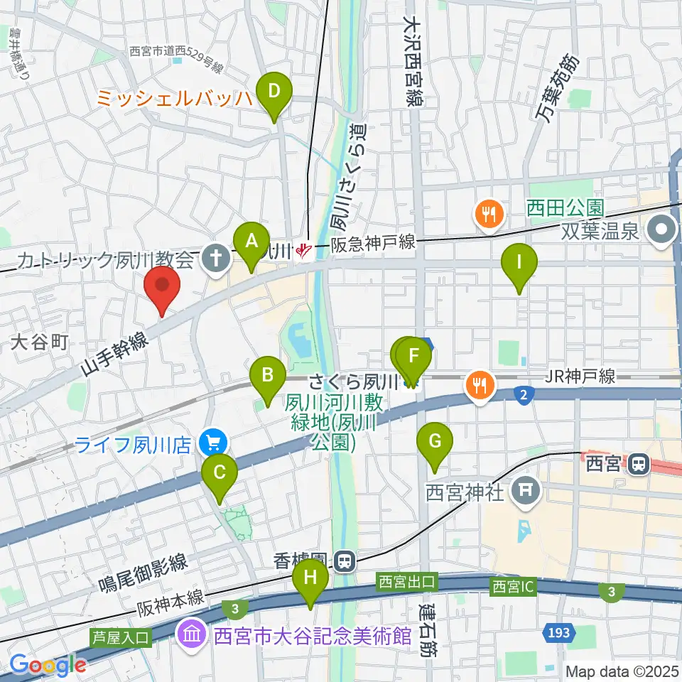 スタジオヌーブ周辺のコンビニエンスストア一覧地図