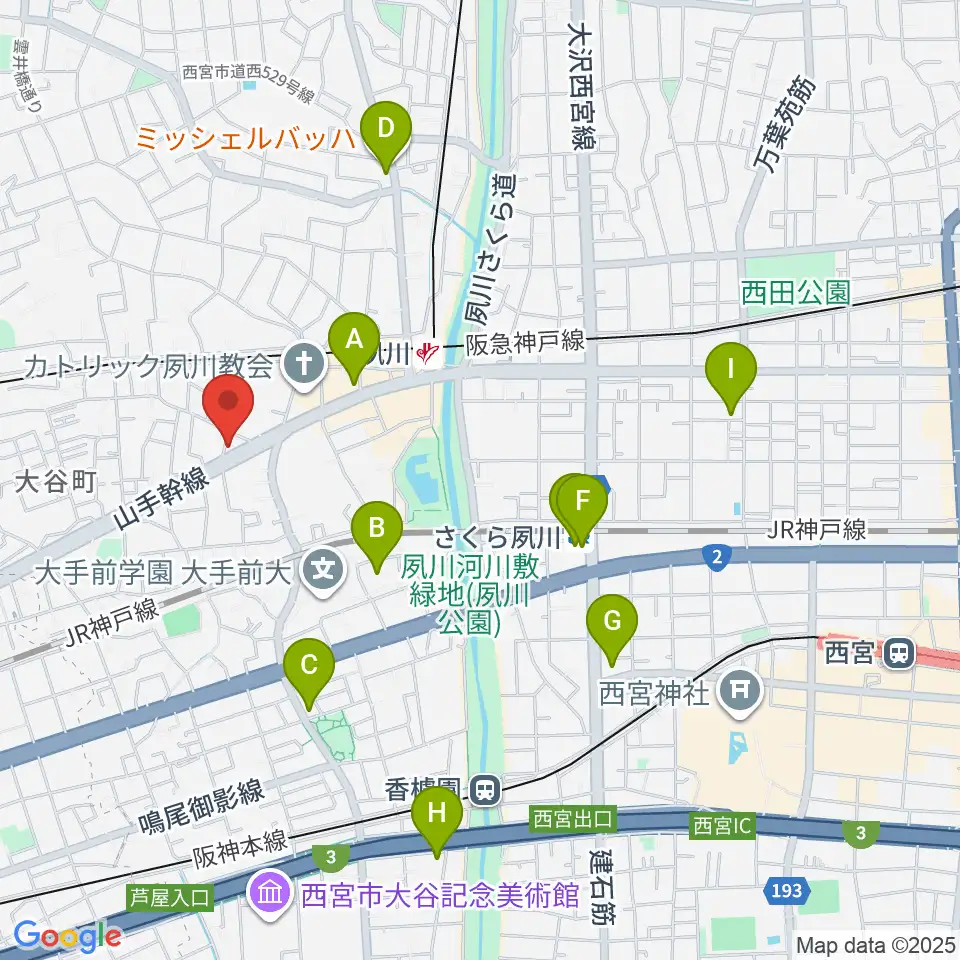 スタジオヌーブ周辺のコンビニエンスストア一覧地図