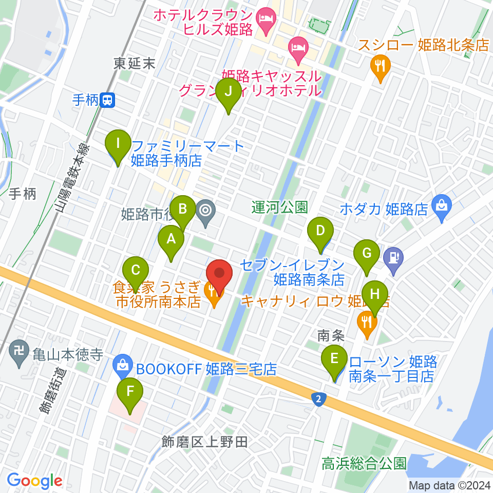 Beta Music 姫路南店周辺のコンビニエンスストア一覧地図