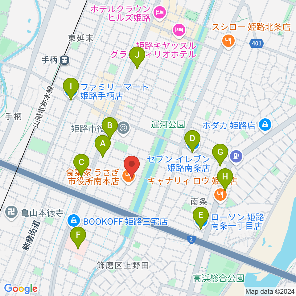 Beta Music 姫路南店周辺のコンビニエンスストア一覧地図