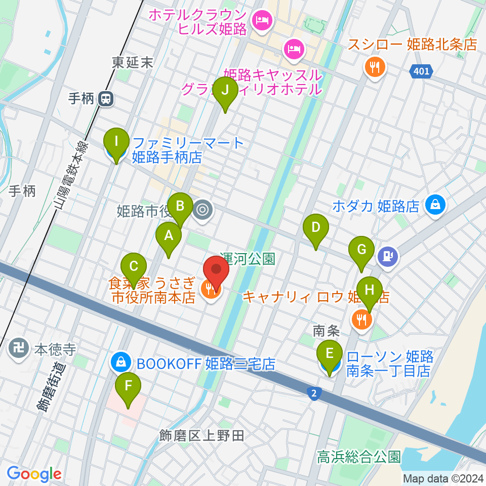 Beta Music 姫路南店周辺のコンビニエンスストア一覧地図