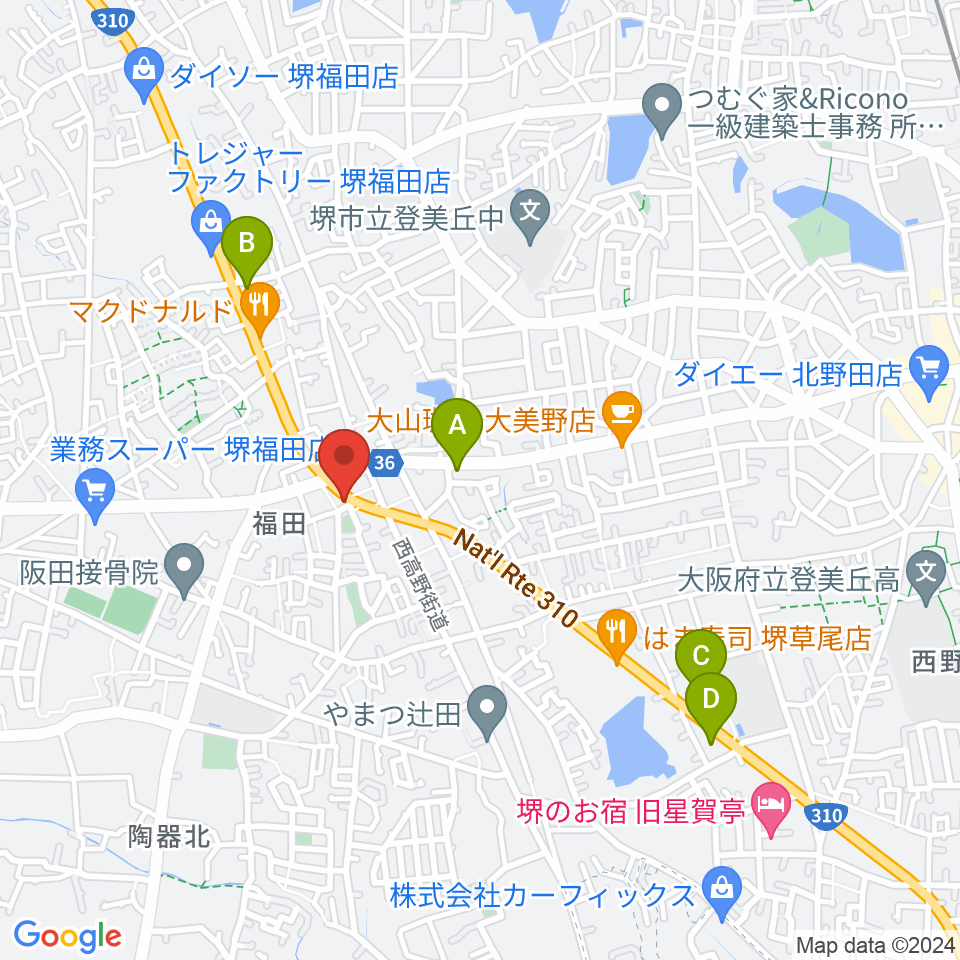 フクダスタジオ周辺のコンビニエンスストア一覧地図