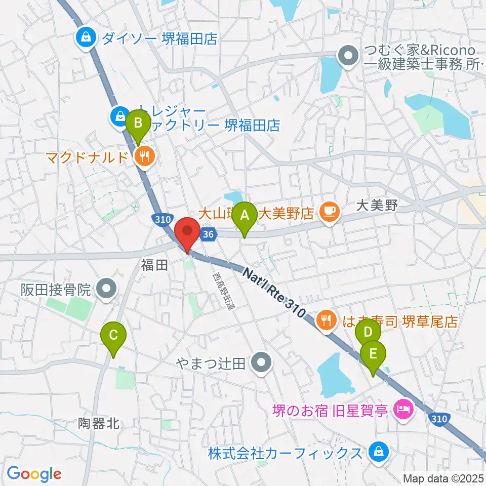 フクダスタジオ周辺のコンビニエンスストア一覧地図