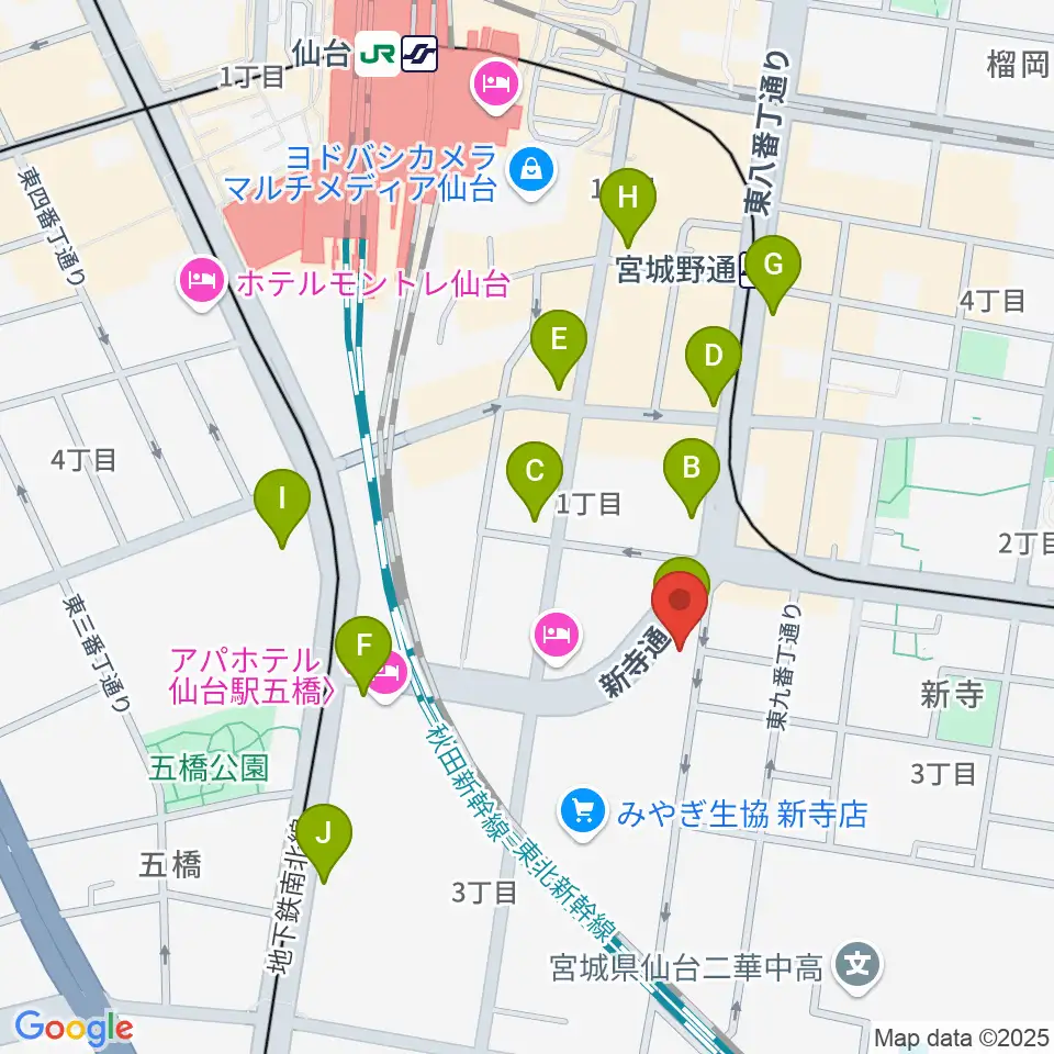 ミュージックランド音楽教室周辺のコンビニエンスストア一覧地図
