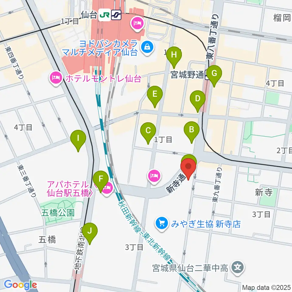 ミュージックランド音楽教室周辺のコンビニエンスストア一覧地図