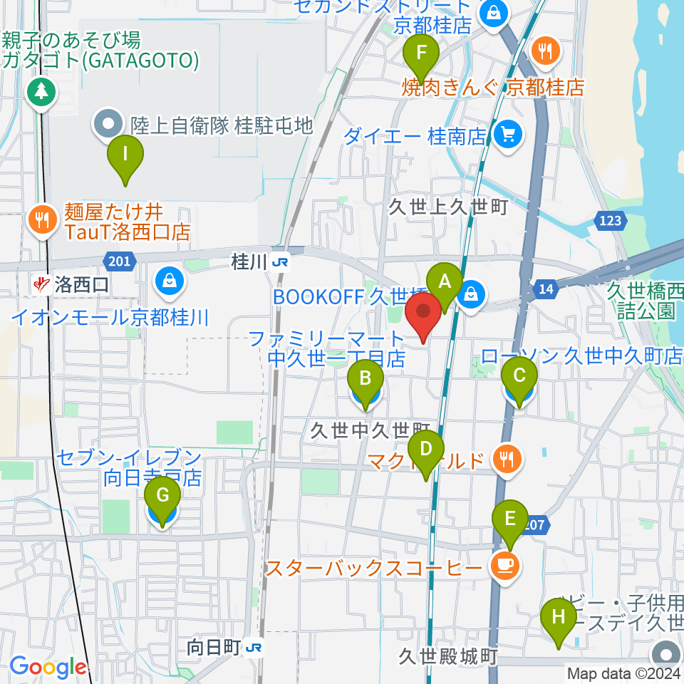 桂川スタジオワールド周辺のコンビニエンスストア一覧地図