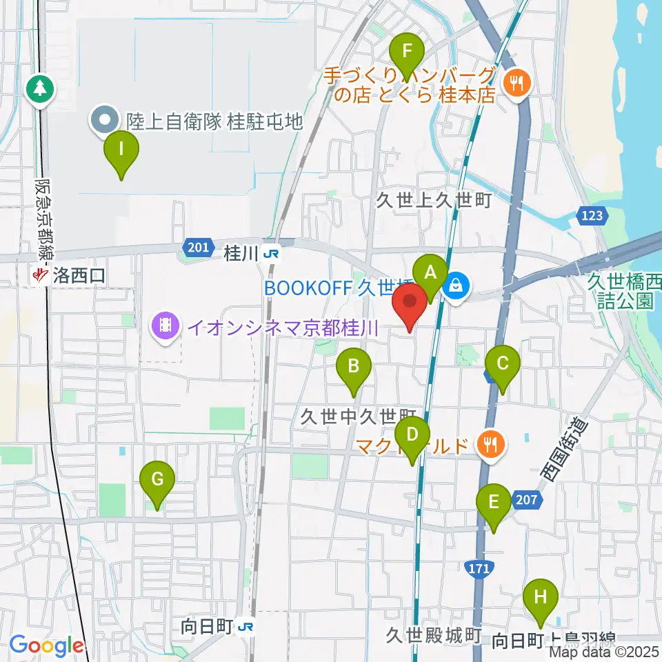 桂川スタジオワールド周辺のコンビニエンスストア一覧地図