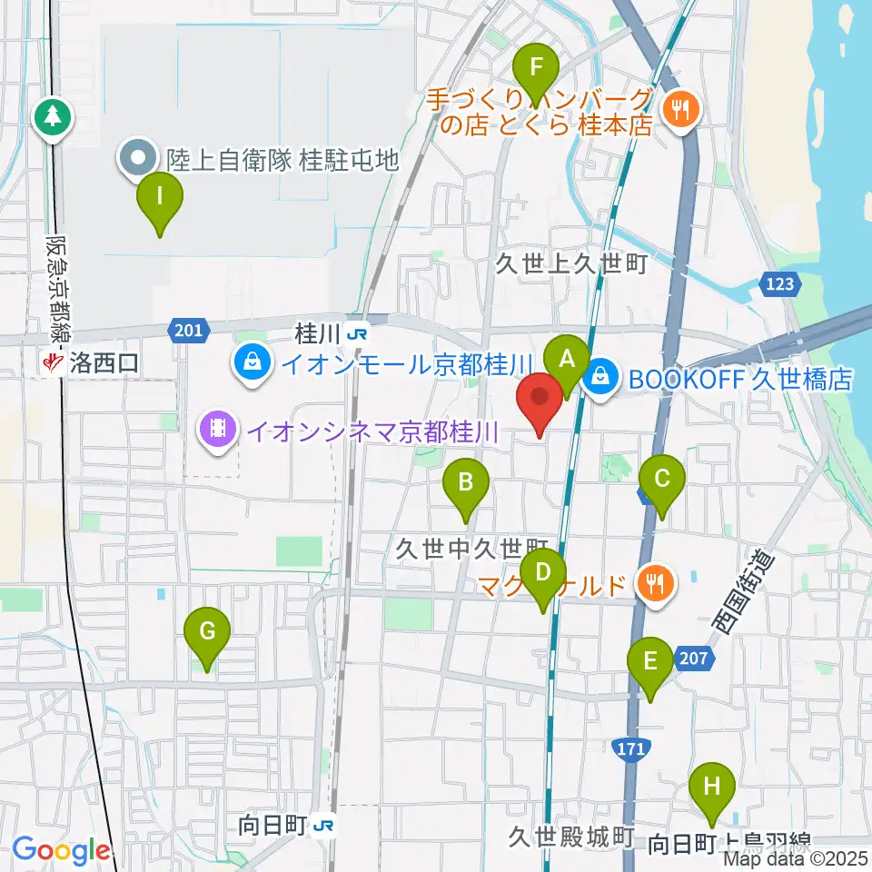 桂川スタジオワールド周辺のコンビニエンスストア一覧地図