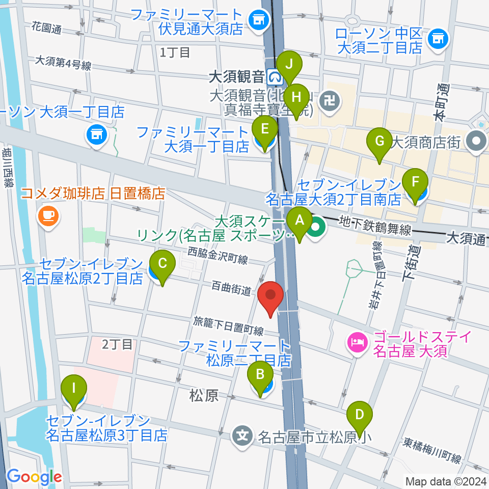 BLstudio30西大須周辺のコンビニエンスストア一覧地図