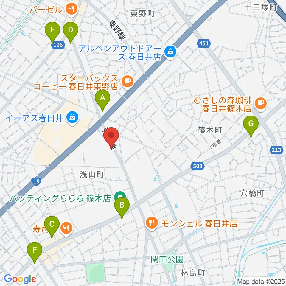 BLスタジオ 春日井店周辺のコンビニエンスストア一覧地図