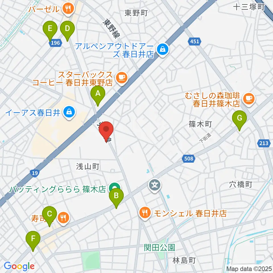 BLスタジオ 春日井店周辺のコンビニエンスストア一覧地図
