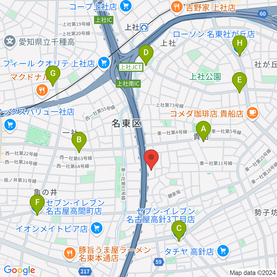 BlueMonkeyスタジオ周辺のコンビニエンスストア一覧地図