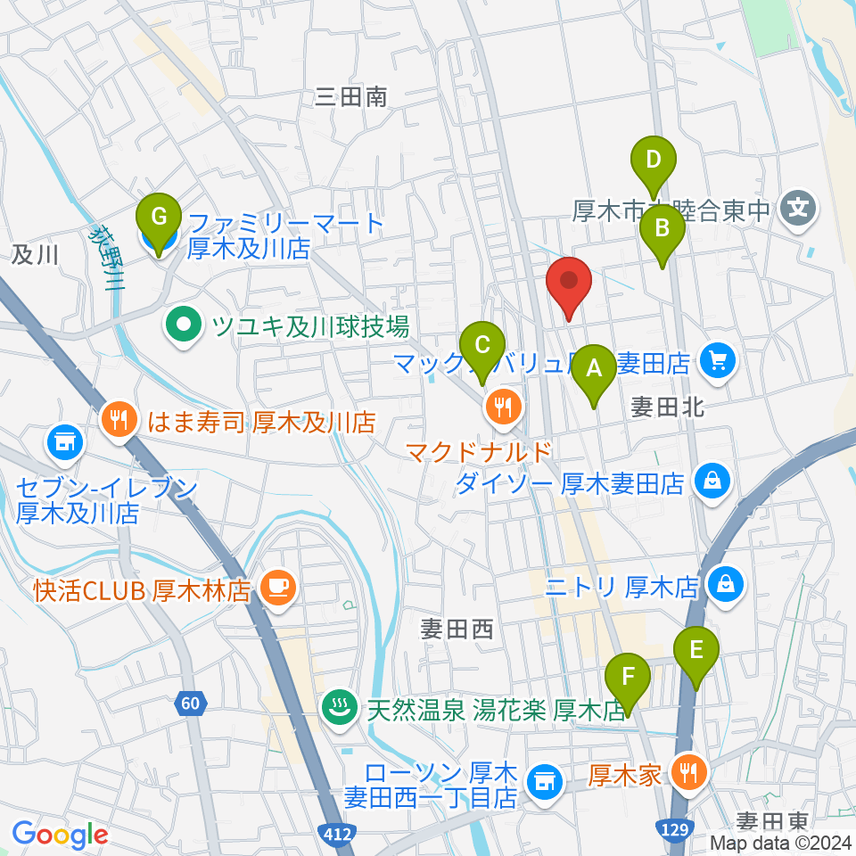 アイリス音楽教室周辺のコンビニエンスストア一覧地図