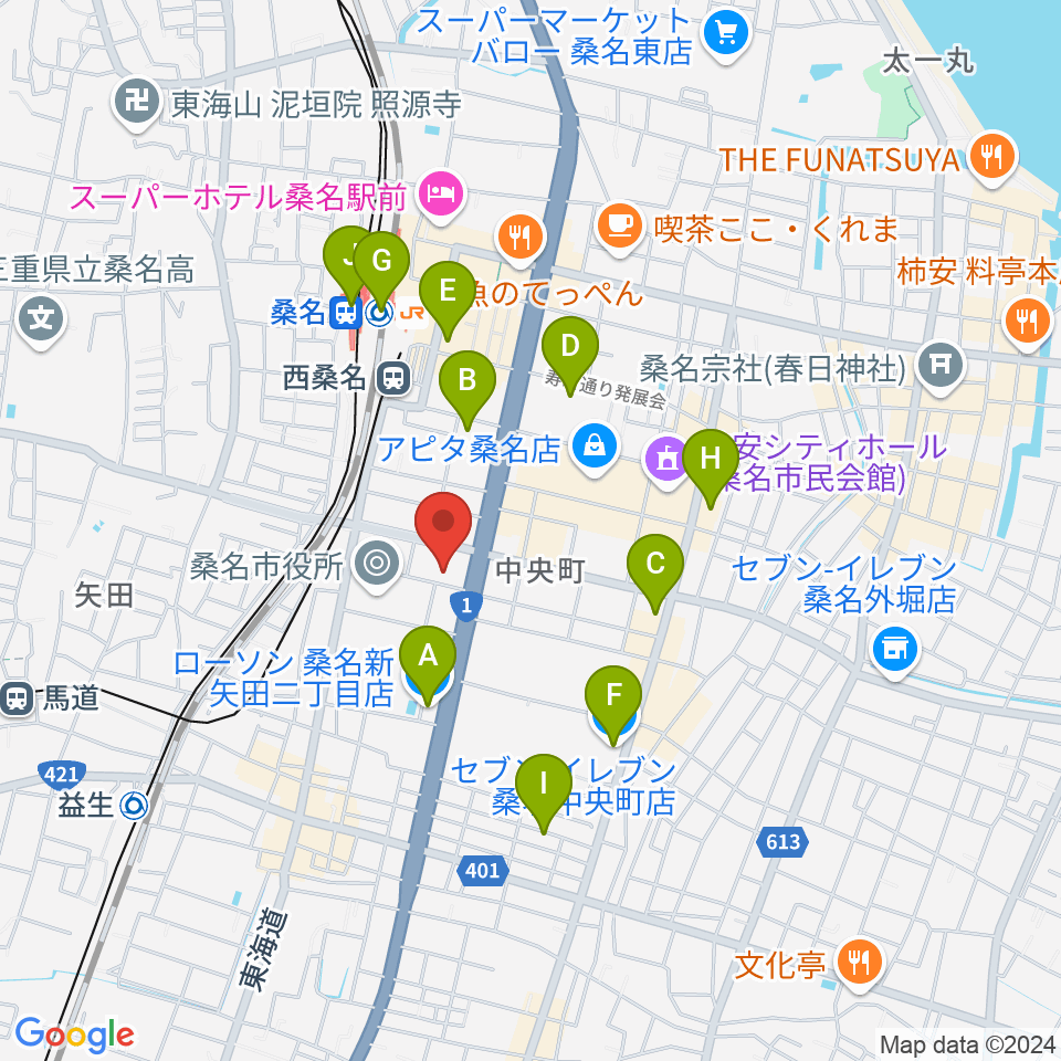 ミュージックショップハマダ周辺のコンビニエンスストア一覧地図