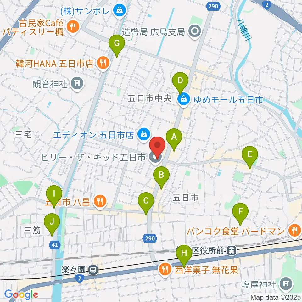 ライフワン ミュージック周辺のコンビニエンスストア一覧地図