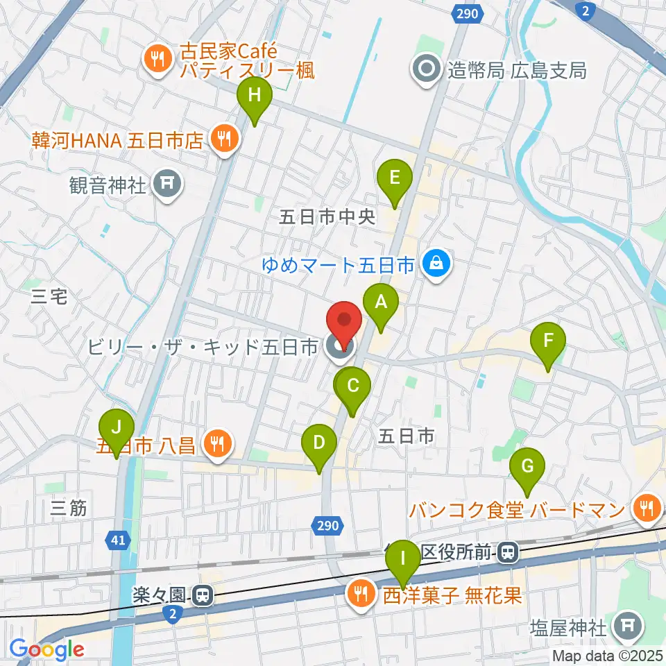 ライフワン ミュージック周辺のコンビニエンスストア一覧地図