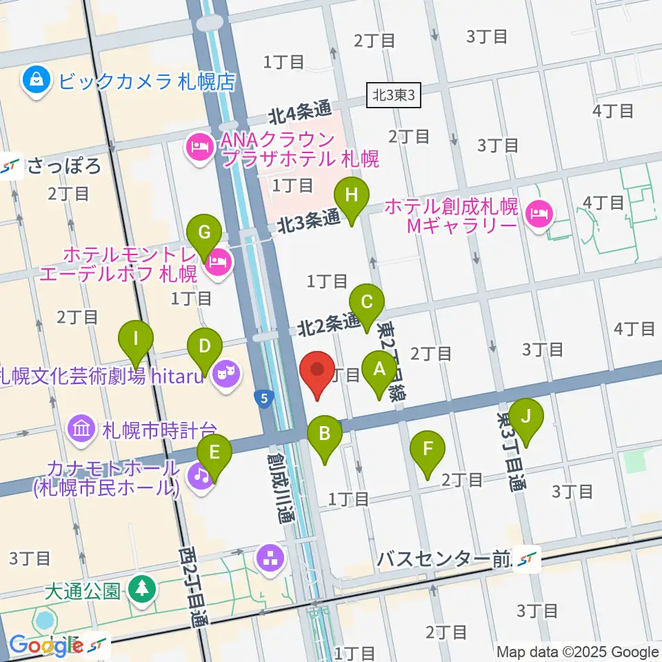 コープさっぽろ文化教室 中央文化教室周辺のコンビニエンスストア一覧地図