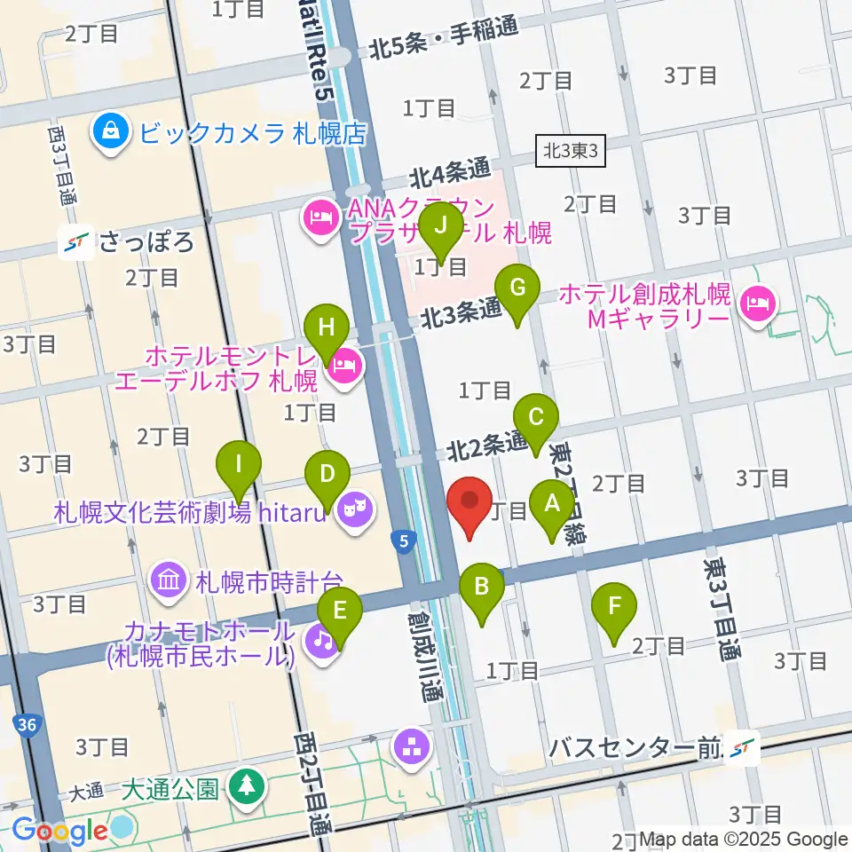 コープさっぽろ文化教室 中央文化教室周辺のコンビニエンスストア一覧地図