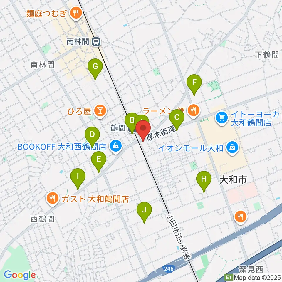 イチキバレエスタジオ&ピアノ教室周辺のコンビニエンスストア一覧地図