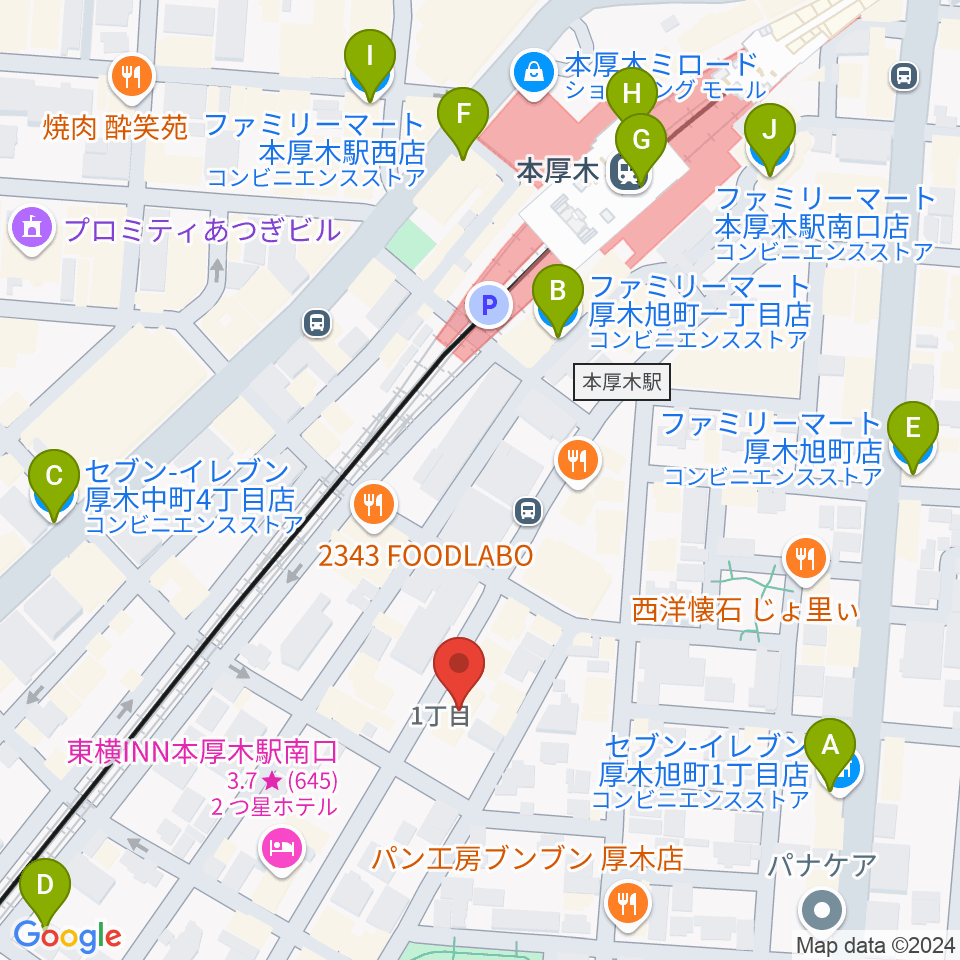 タイサクミュージシャンズスクール周辺のコンビニエンスストア一覧地図