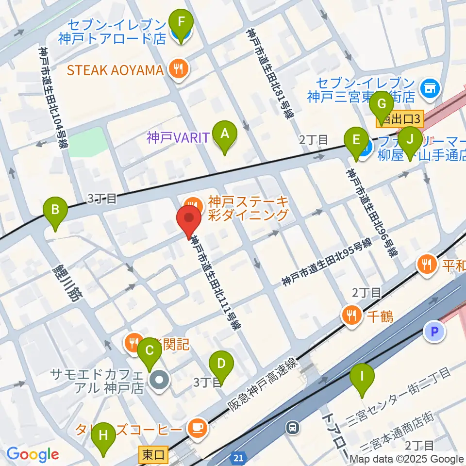 ロッコーマン周辺のコンビニエンスストア一覧地図